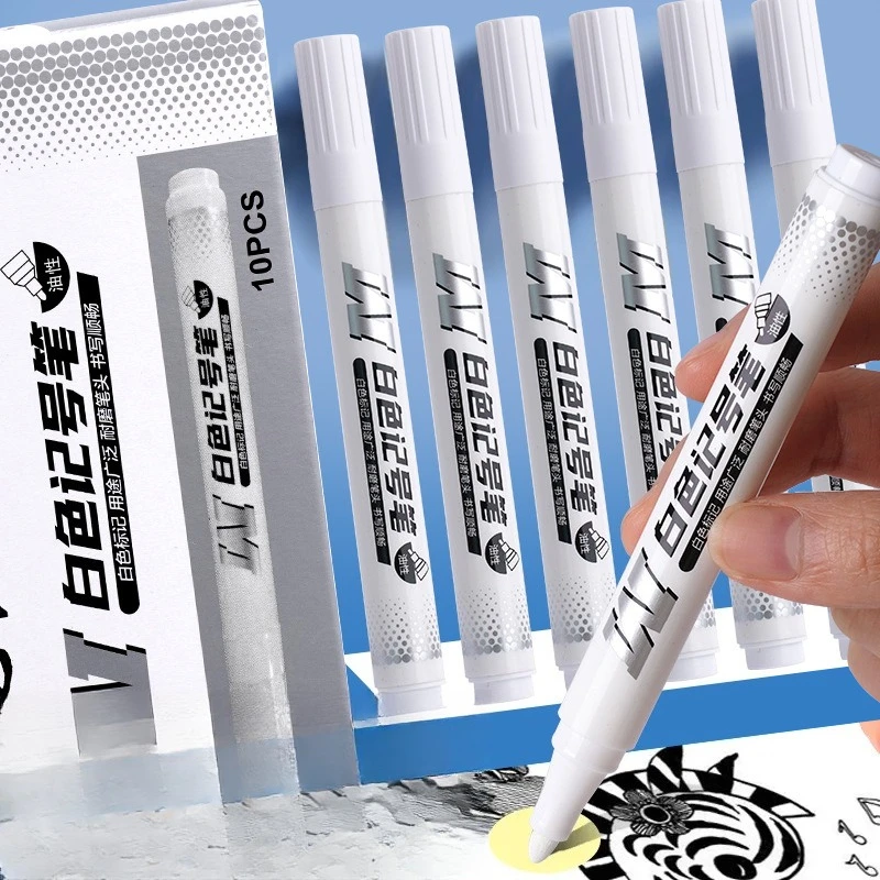 

White Marker Pen Fadeproof Waterproof Oil Based Jumbo Marker Tire Marking Art Painting Quick Drying Large Size Paint Pen