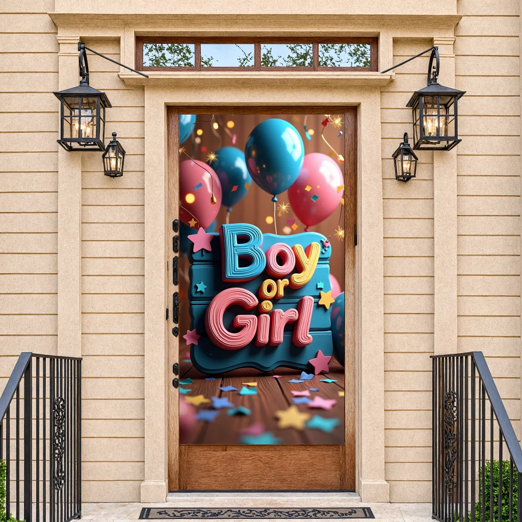 Colorful Backdrop Boy Girl Lightweight Banner Gender Reveal Background for Celebration Event