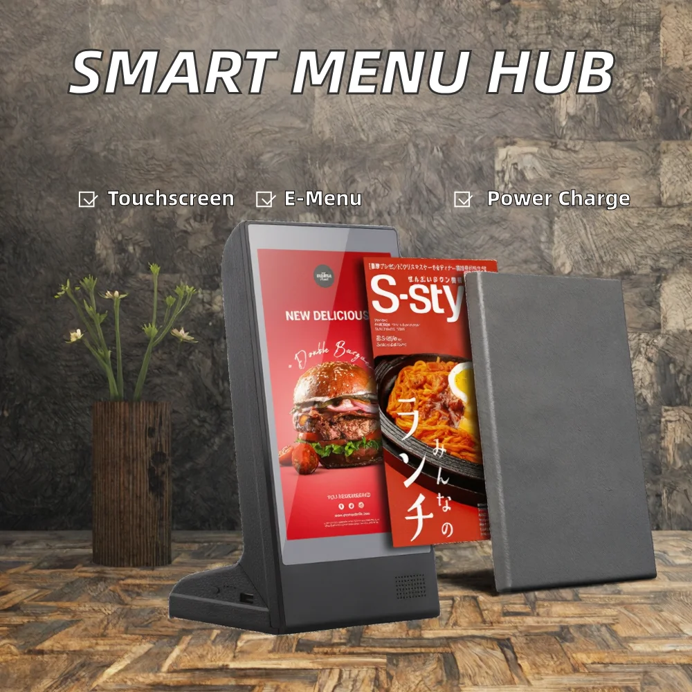 Newly Upgraded Indoor LCD Restaurant Desktop Digital Menu Touch Screen Advertising Display Call Order Service Phone