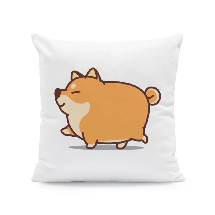 Cute Fat Dog Pillow Case Puppy Dog Throw Pillowcase Sofa Bed Boy KIDS Room Double Bed Cushions Cover Living Room Bedroom 45x45