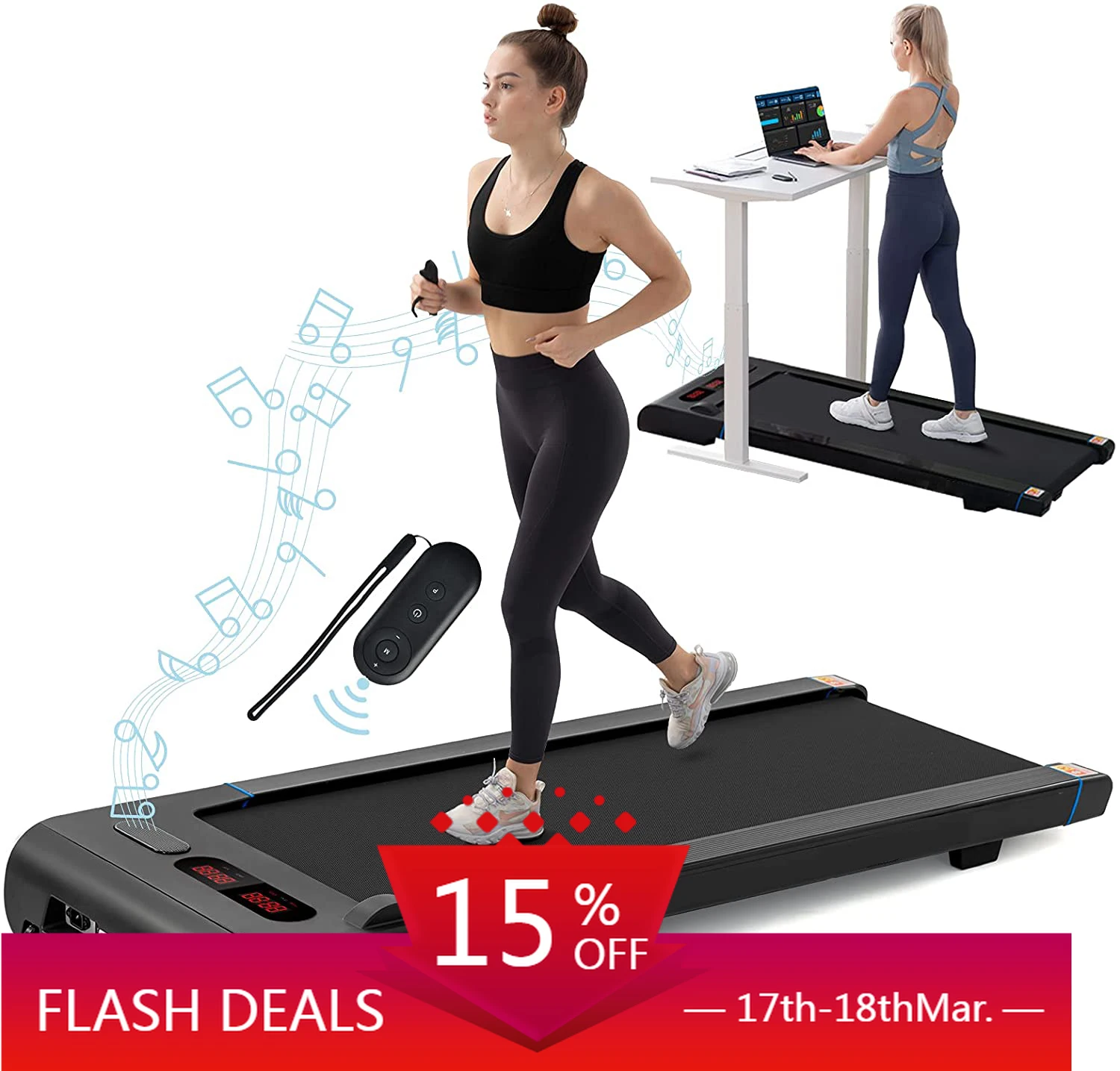 

STLF SHULI Traditional Under Desk Electric Quiet Portable Treadmill Machine With Incline Walking Pad