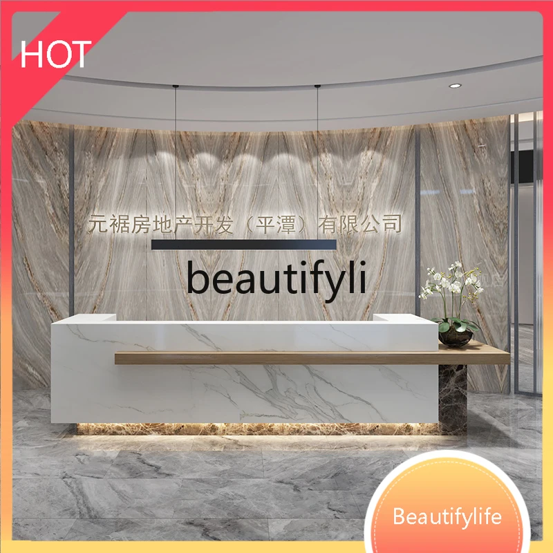 

ss Asmt14 Company Front Cashier Desk Hotel Marble Custom Beauty Salon Bar Counter Lobby Lacquered Front Desk Reception Desk