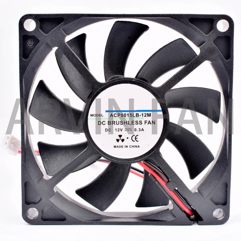 ACP8015LB-12M  8cm 8015 80x80x15mm DC12V 0.30A Double Ball Bearing Power Supply Case Dual Ball High Air Volume Cooling Fan