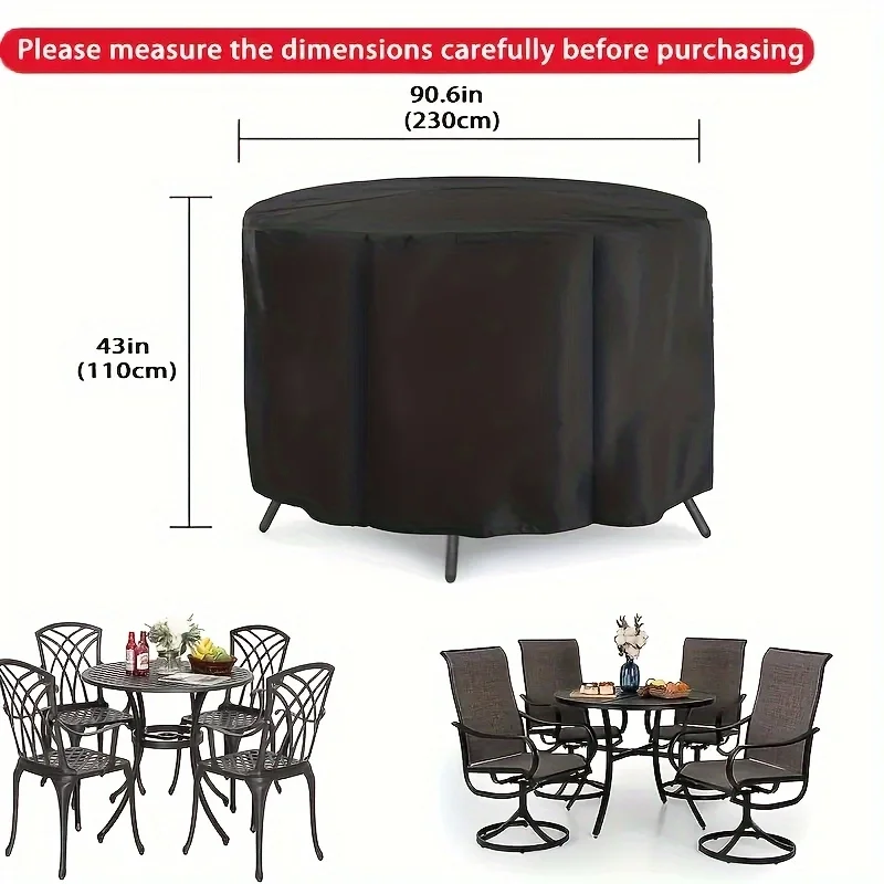 210D Outdoor Garden Furniture Round Cover Table Chair Set Waterproof Oxford Wicker Sofa Protection Patio Rain Snow Dustproof Cov