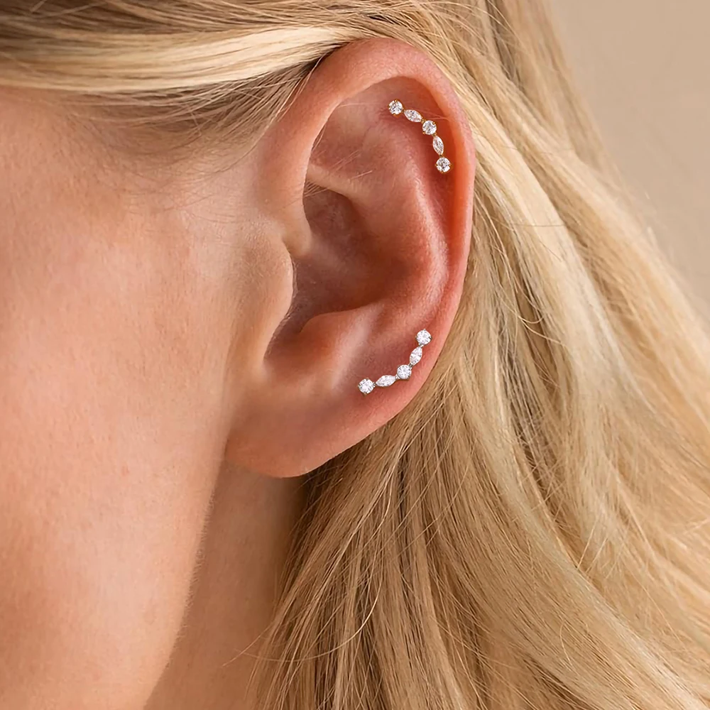 ASTM F136 Titan Tiny Trinity CZ Blumen-Labret-Stud 16G Knorpel-Ohrring Nasen-, Lippen-, Tragus-, Conch-, Helix-, Ohrläppchen-Piercing-Schmuck – Detail 17