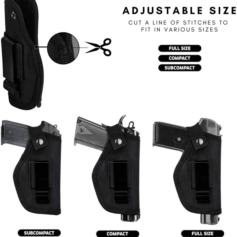 1 Stück Outdoor Taktisches Pistolenholster mit Patronenclip, Jagdgürtel, verdeckte Trageweise IWB OWB, Airsoft-Pistolen-Tasche für alle Handwaffengrößen – Detail 3