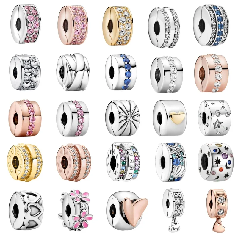

Sparking Silvery Family Heart Clip Charm Beads Fit Original Snake Bracelet Necklace Beads For Diy Jewelry Women Jewellery Gift