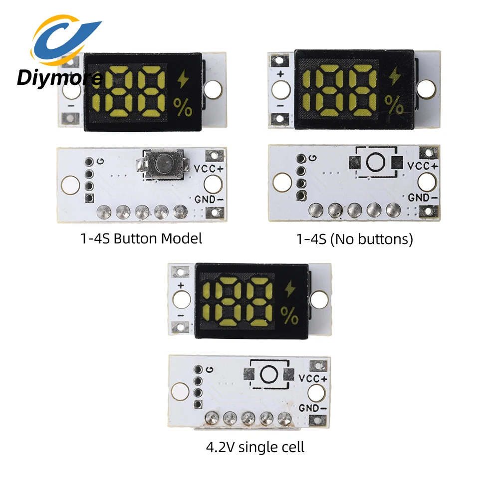 Mini Battery Level Indicator Module 1S/2S/3S/4S Series /4.2V Parallel Battery Meter Lithium Battery Percentage Display Module