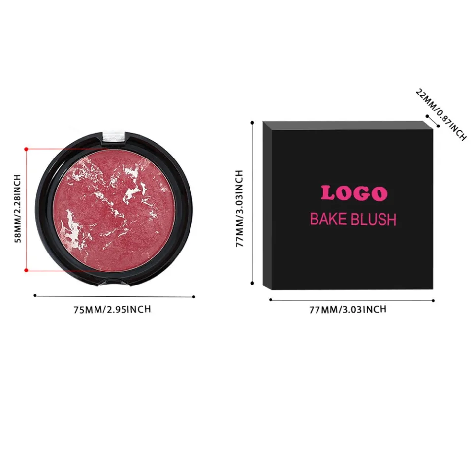 Private Label Mixed Color Matte Pearl Baked Blush Powder Custom Logo Vegan Makeup Wholesale Blusher
