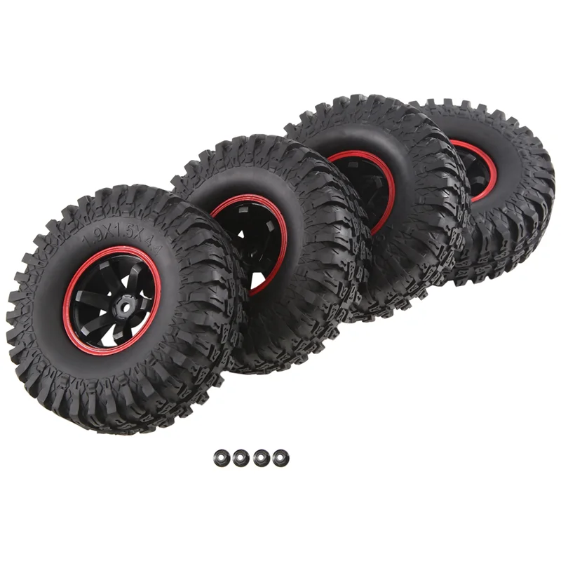 FBIL-115Mm Hight 12Mm Hex RC Truck Wheels And Tires Replacement Spare Parts For 1/10 Scale Off Road Monster, Set Of 4