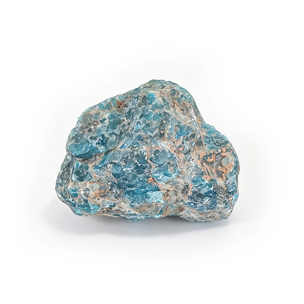 Natürlicher blauer Apatit-Rohstein, Mineralspezimen, unregelmäßiger Kristallfelsen für Heimdekoration, Tischdekoration, Ornament und Sammlerstück. – Detail 4