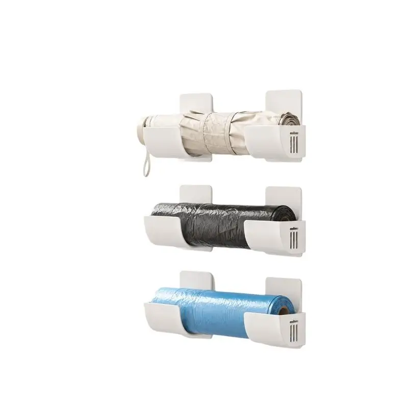 2/6 Pcs Punch Free Storage Rack Kitchen Plastic Wrap Garbage Bag Cabinet Fridge Side Storage