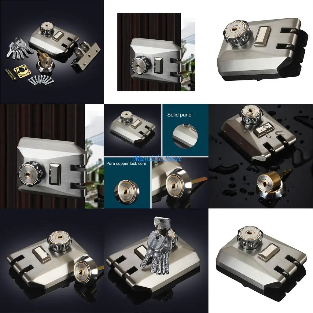 U2JC قفل باب مضاد للسرقة مع مفتاح اسطوانة واحدة قفل بوابة الباب الخارجي الثقيلة قفل باب من جانب واحد للباب الأمامي