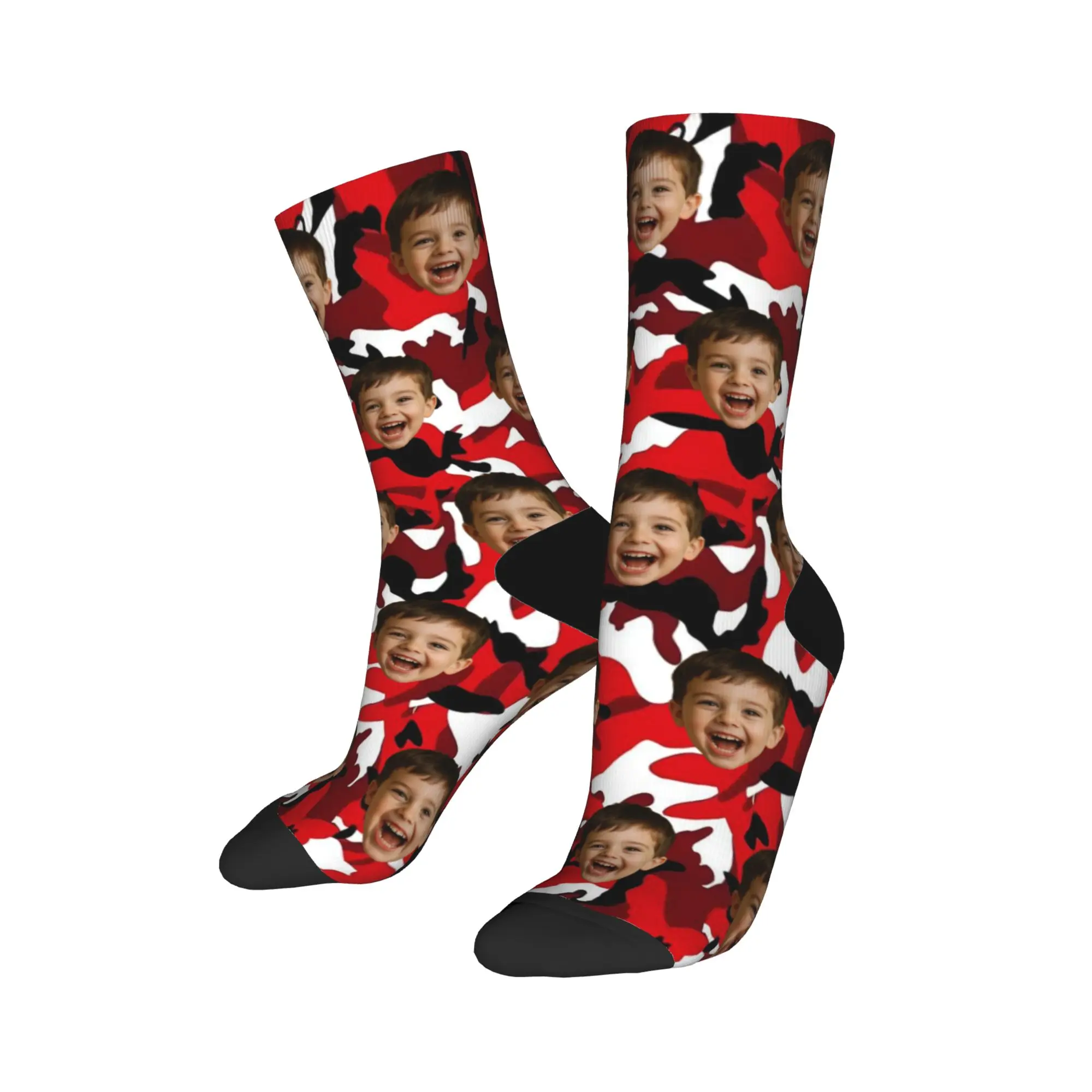 وجه مخصص لتقوم بها بنفسك الجوارب التمويه تصميم جوارب عدم الانزلاق الكبار الرجال الجوارب عالية الجودة الشتاء Harajuku جوارب رياضية في الهواء الطلق #2