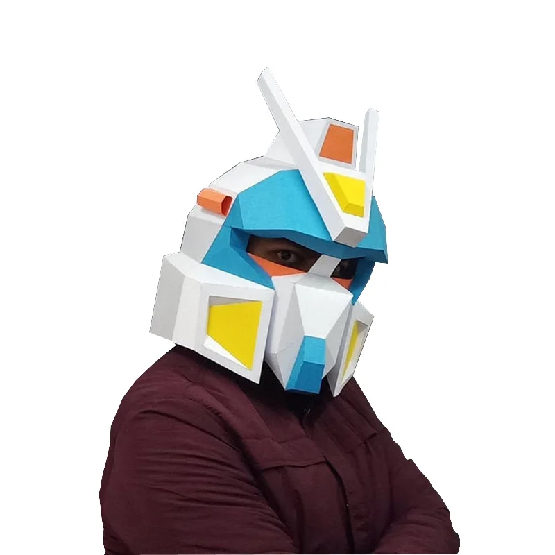 غطاء رأس قناع يمكن ارتداؤه للبالغين من Gunda مصنوع يدويًا من الورق نموذج فني لحفلات الرقص والحدث