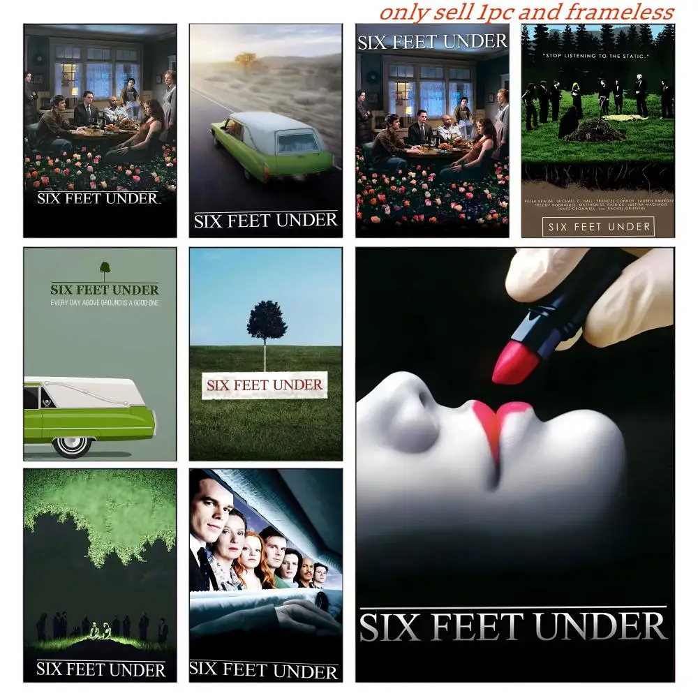 Six F-feet Under Drama Film Poster Posters Sticky Vintage Room Home Bar Cafe Decor Kawaii Room Decor