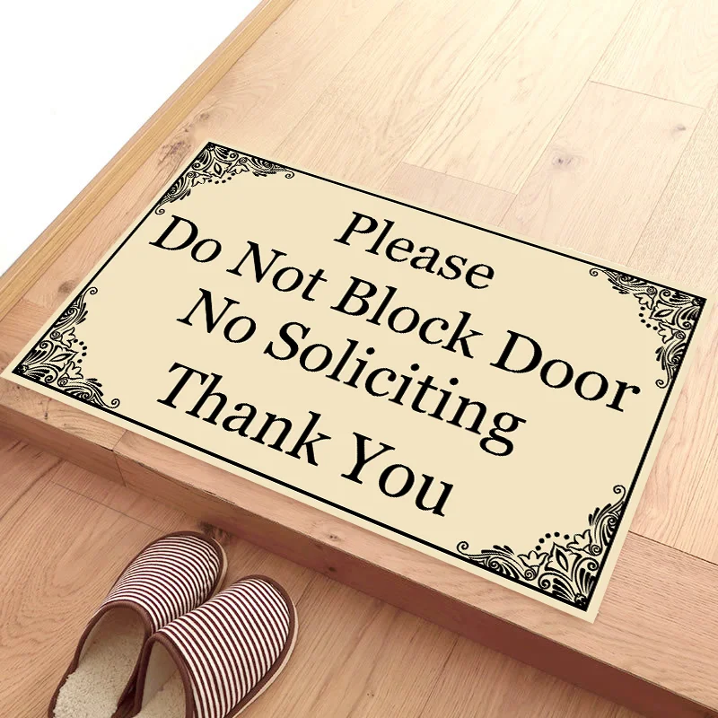 

Please Do Not Block Door No Soliciting Thank You bathroom accessories Area Mat Kitchen Doormat home appliance Mat Outdoor Rug