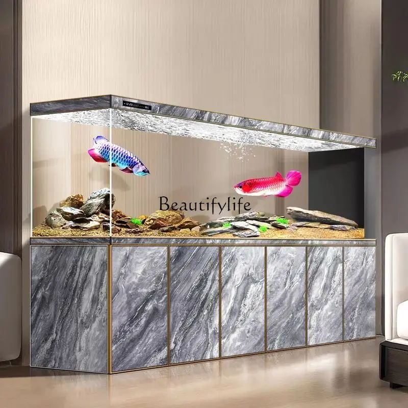 

Aluminum alloy Giro tank medium and large ultra-white South American stream arowana tank living room screen porch partition