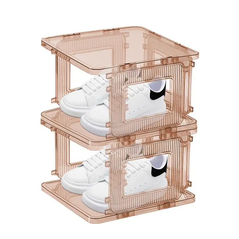 Clear Shoe Rack 2 Tier Shoe Shelf Storage Organizer Removable Easy To Install Multipurpose Shoe Rack Organizer For Closet Hallwa