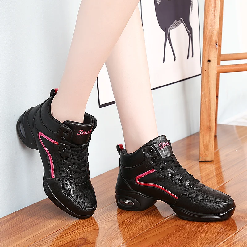 

Autumn Spring Women Jazz Dancer Shoes Black White Female Modern Square Dancing Sneakers Cheerleading Comfortable Dance Shoes