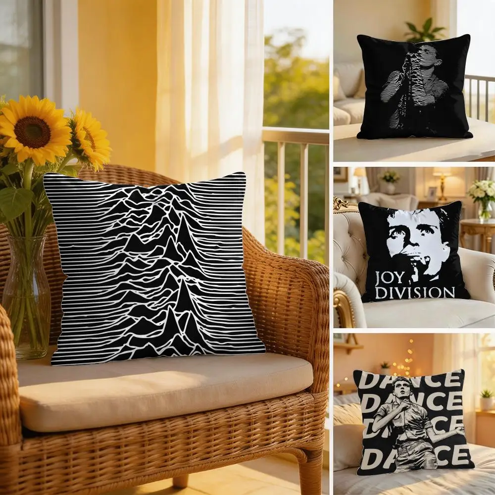 Rock Band J-Joy Division Cushion Cover Wrinkle-Resistant Short Plush Cushion Covers Breathable Machine-Washable