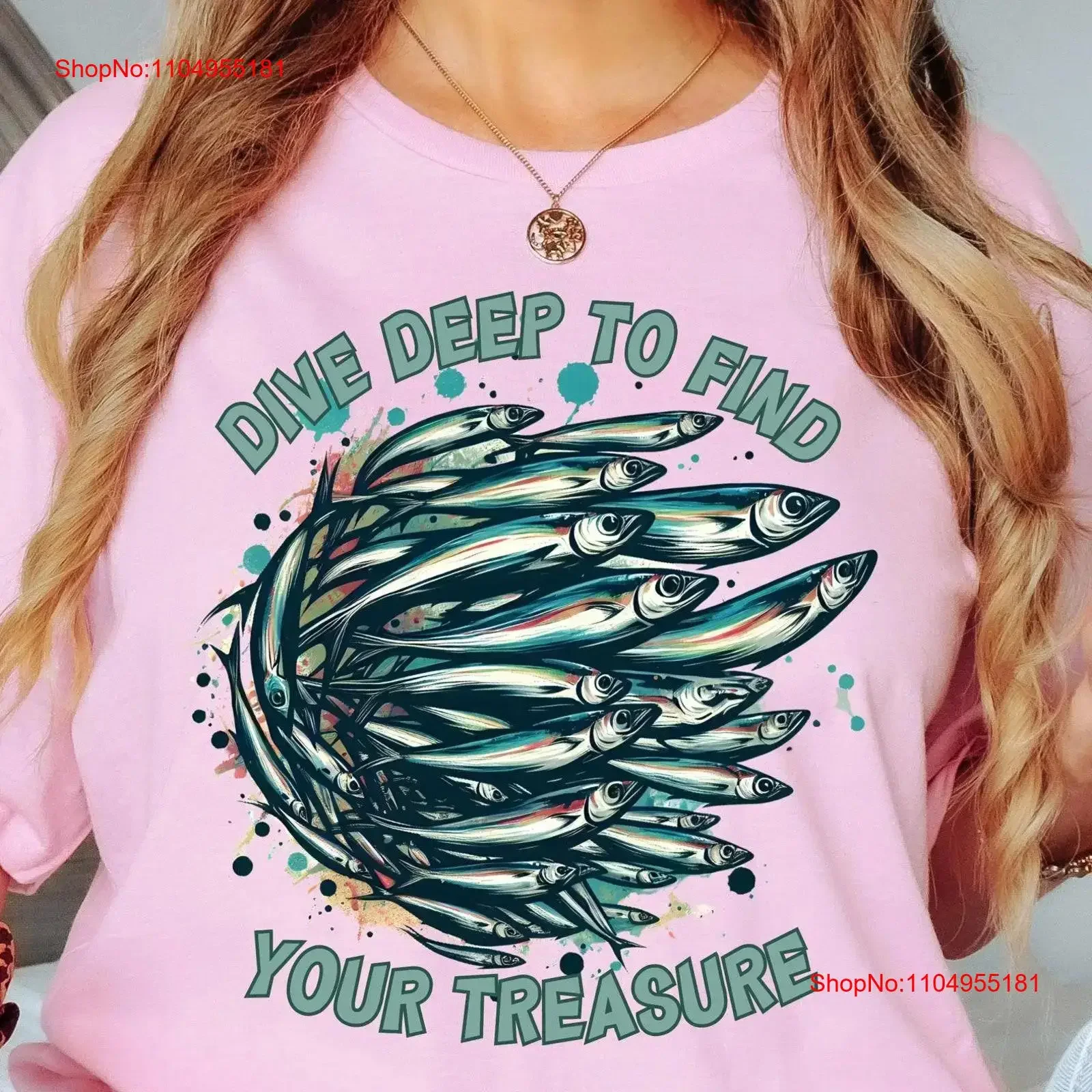 

Эстетическая футболка Fisherman Sardines Dive Deep To Find Your Treasure for Her or Him Nautical Coastal s винтажная стираная мужская футболка