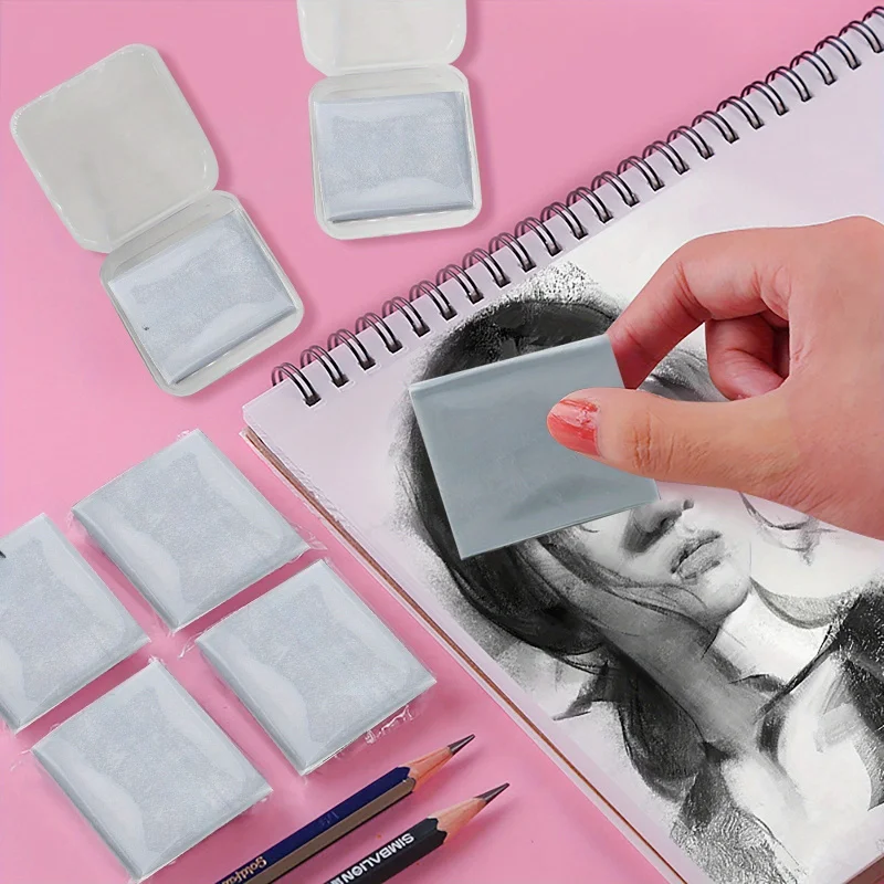 3/5 PCSGrayThe artist uses a kneadable eraser，Chewing gum eraser，Artistic Eraser，Kneadable eraser，Plastic Eraser，Drawing art era