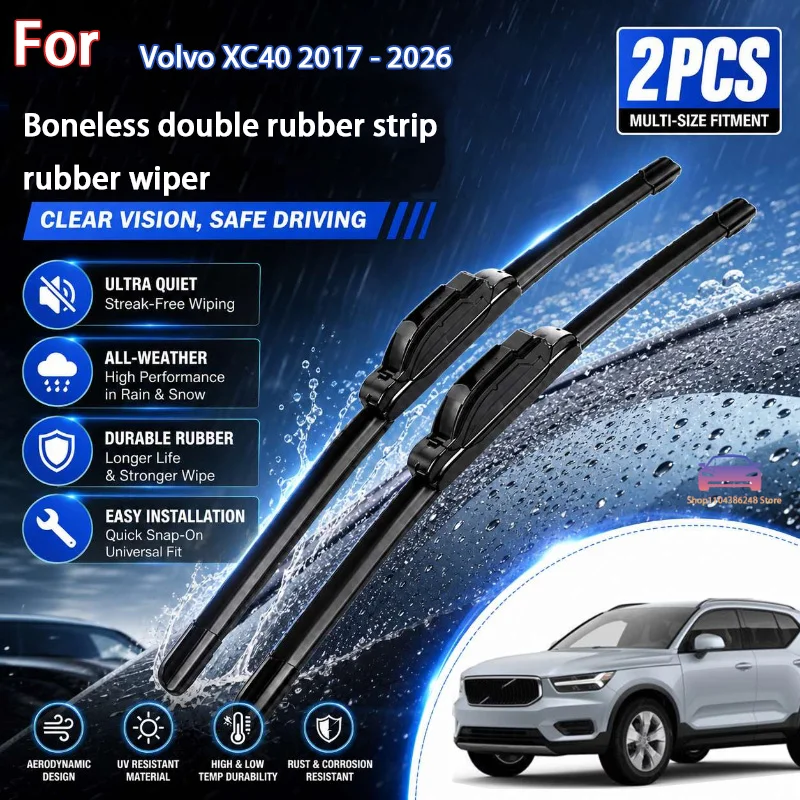 

Front Wiper Blades For Volvo XC40 2017 - 2026 Windshield Windscreen Clean Window Car Rain Brushes 24"+20" Modification Parts