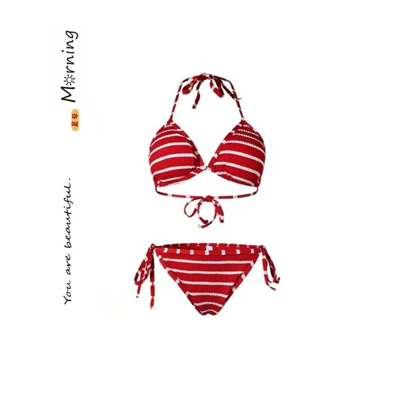 Sexy Women S 3 Piece Bikini Set Tube Top Halter Neck Hot Spring Spa Resort Vacation Swimwear for Women Stylish Swim Cover Up