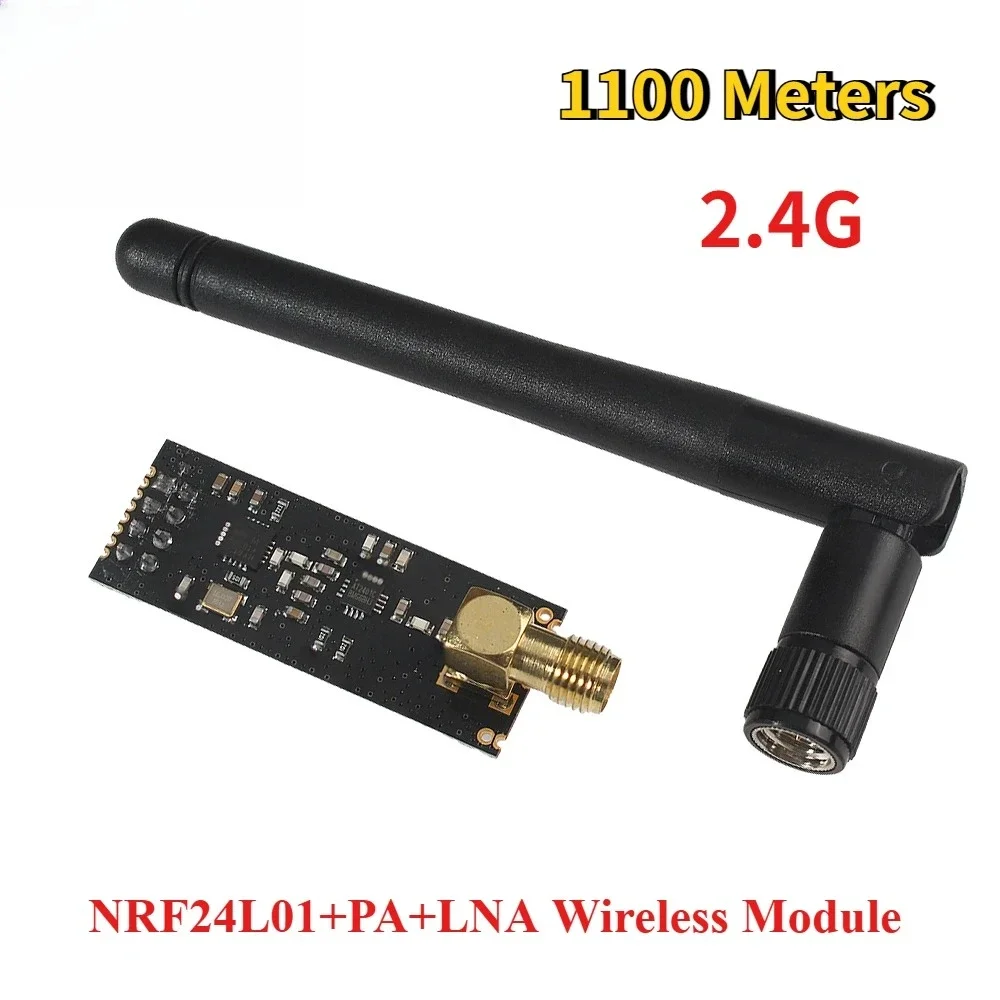 1 Kit NRF24L01 Wireless Module +PA+LNA 2.4G Wireless Data Transmission Module 1100M with Antenna