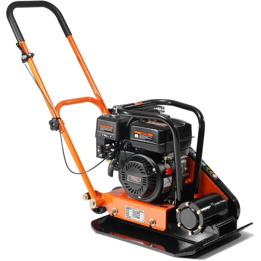 6.5 Plate Compactor 196CC Engine 2360lbs Vibratory Jumping Jack Tamper 5600VPM 22x16in Plate for Asphalt Pavement
