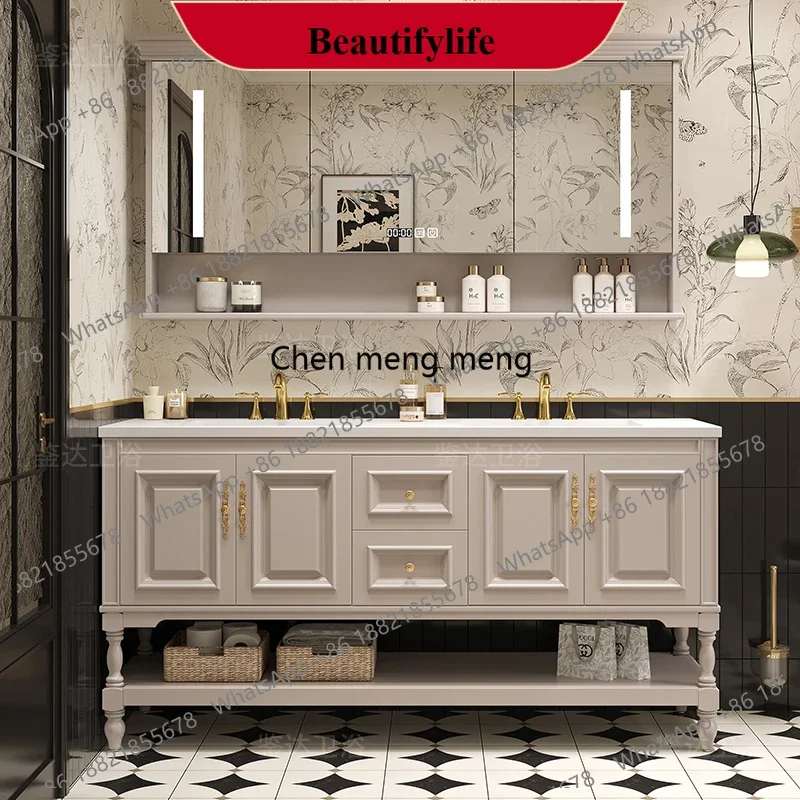 YL  Luxury Modern Orgnizer Bathroom Cabinet Drawers Doors Standing Restroom Home Cabinets Toilet Mirror Mobile Bagno Furniture