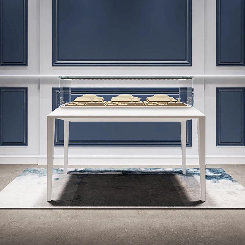 Custom Round Jewelry Display Cabinet para loja, LED Watches Showcase, Luxo High End