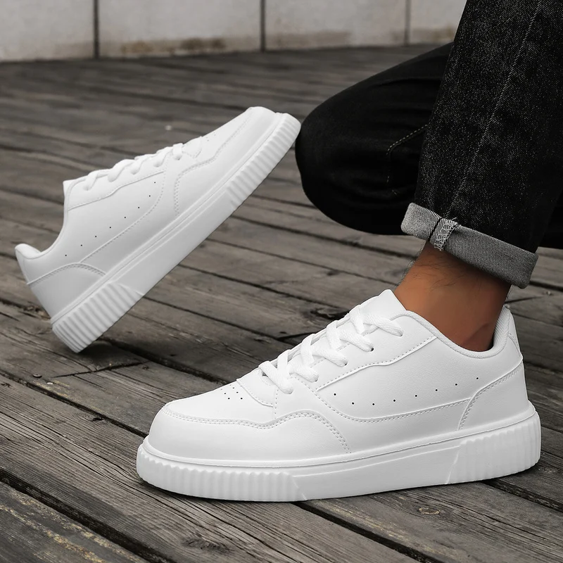 Unisex Sneakers All Season Casual Shoes Men Platform Chunky Footwear Women Solid Color Lace Up Couples Minimalist Board Shoes