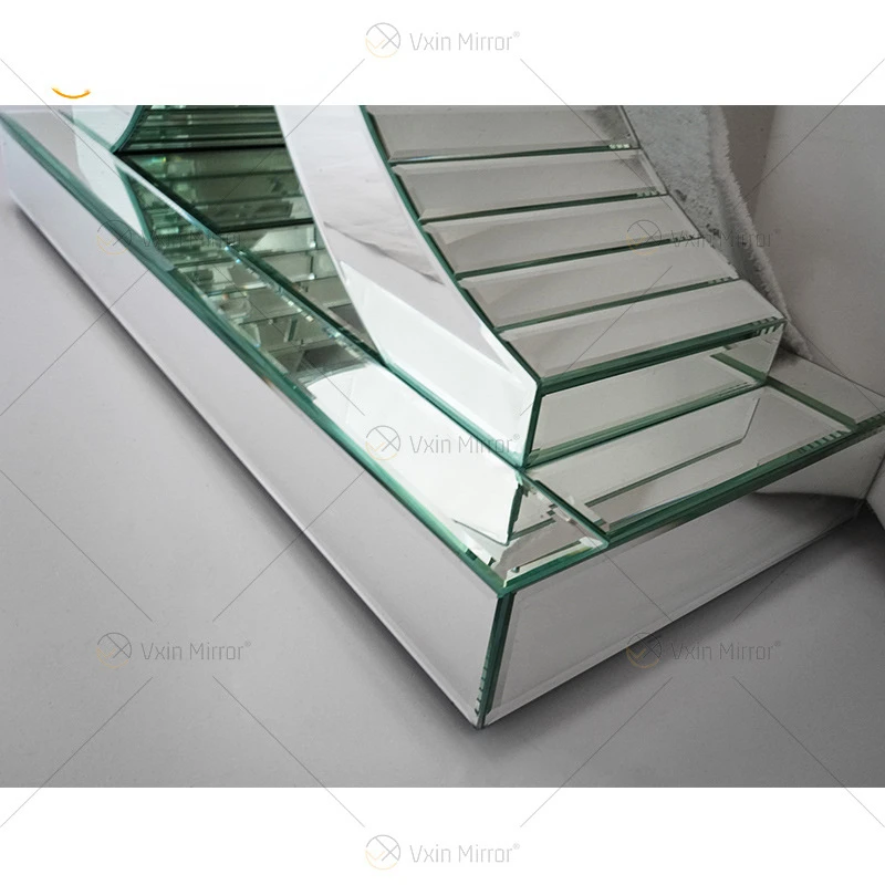 Mirror entryway table, console table, glass furniture, entryway table, living room, against the wall, end viewing table