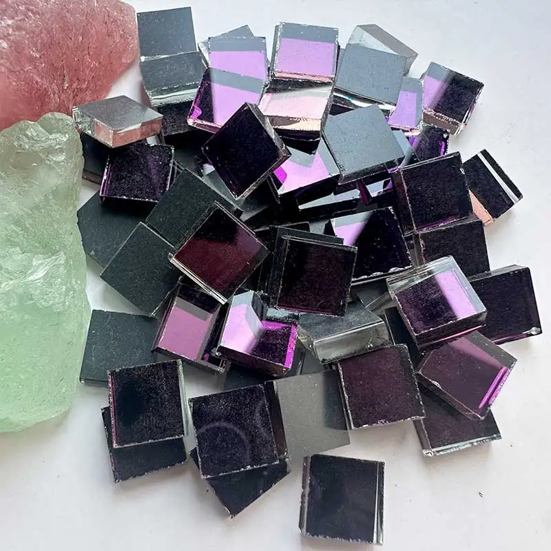 

50g Taobao Square Shape Glass Mirror Mosaic Tile Colored Glass Tile DIY Mosaic Making Arts & Crafts Accessories 180