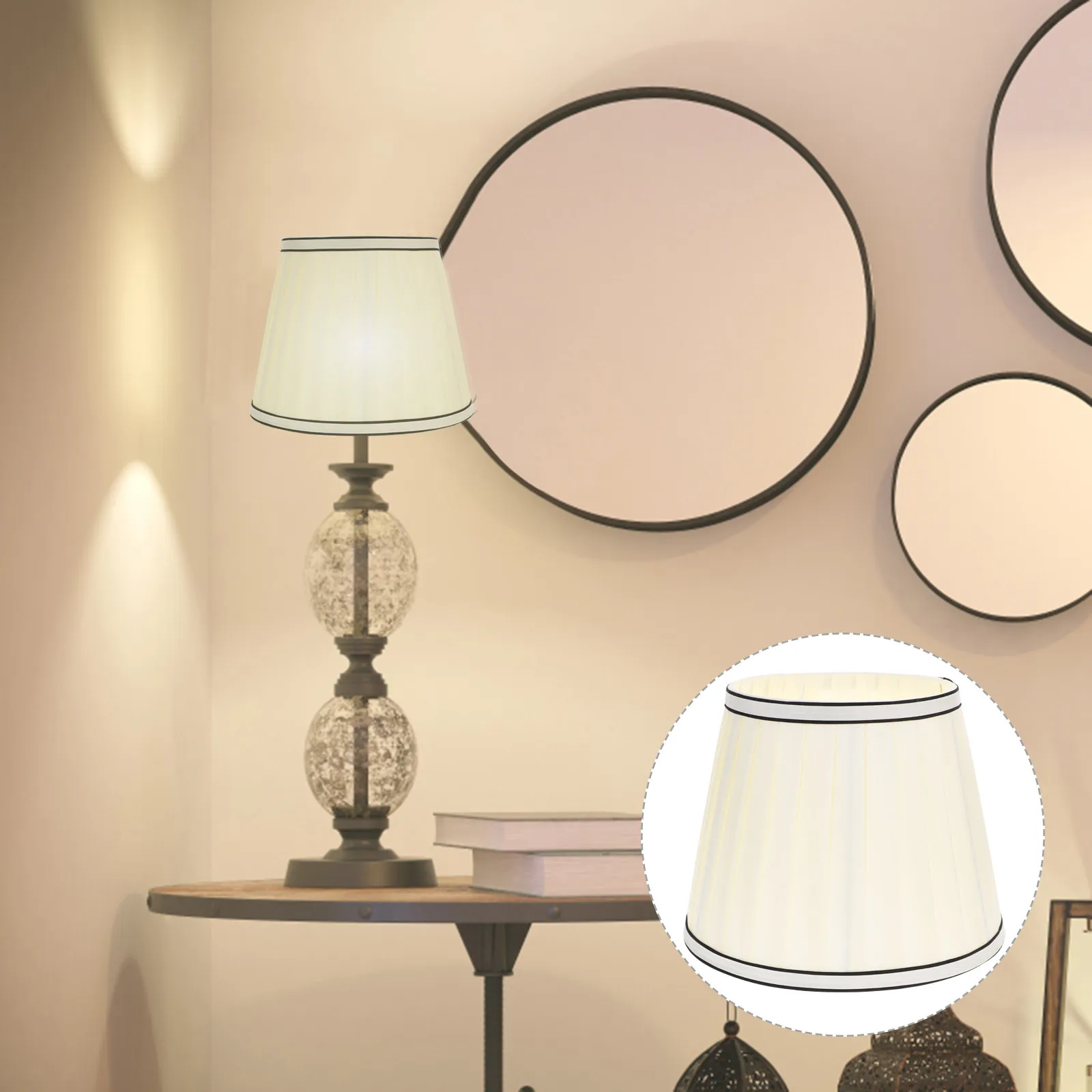 Modern Fabric Lampshade Compatible with Desk Table Wall Floor Lamps E27 Base Soft Light Diffuser Replacement Lamp Cover Warm