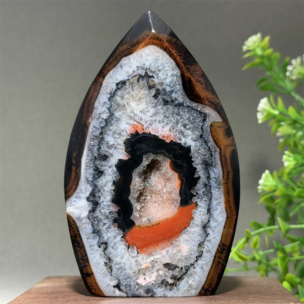 Natural Beautiful Pattern Flower Agate Free Form Torch Mineral Quartz Reiki Spiritual Meditation Witchcraft Home Decoration Gift