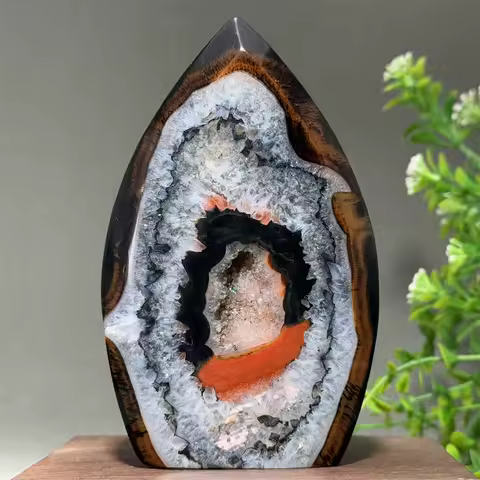 Natural Beautiful Pattern Flower Agate Free Form Torch Mineral Quartz Reiki Spiritual Meditation Witchcraft Home Decoration Gift