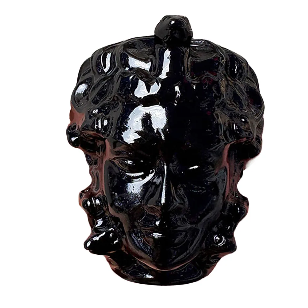Custom 5.5cm Black Obsidian Medusa Head Crystal Carving - Handcrafted Healing Gemstone Mythical Figurine