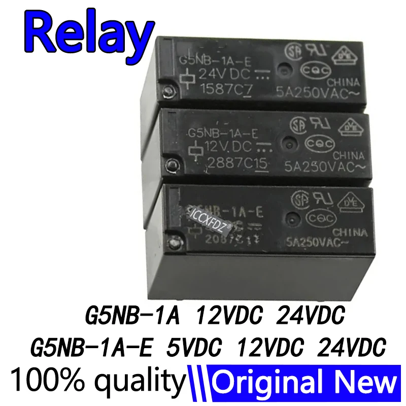 10Pcs/lot New G5NB-1A-E-5VDC G5NB-1A-E 12VDC G5NB-1A-E-24VDC G5NB-1A 12VDC 24VDC 4Pin 5A 250VAC Relay DC5V 12V 24V