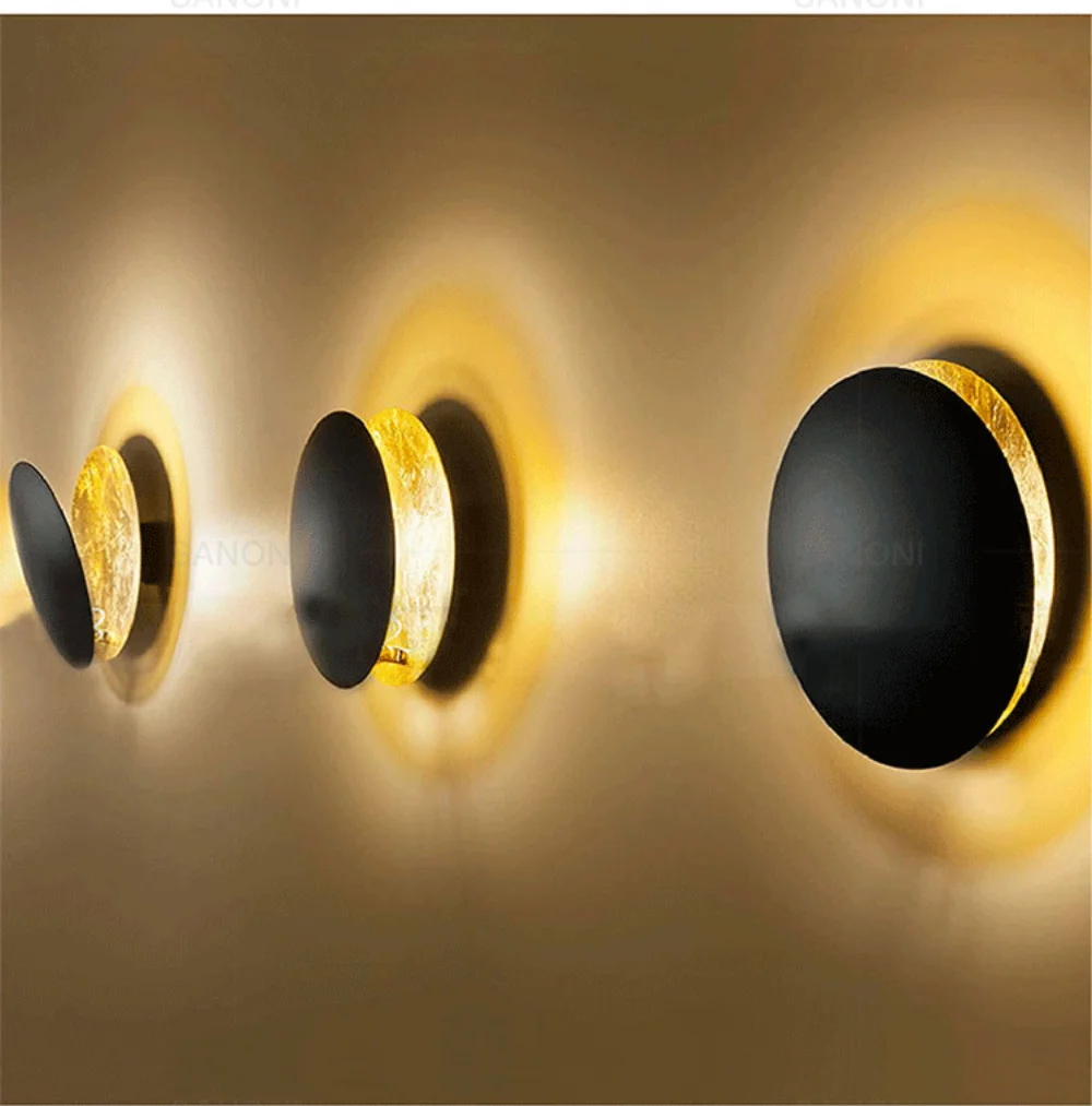 Modern LED Aisle Wall Lamp for Bedroom Bedside Living Room Stairs Corridor Eclipse Sconce Home Decor Lighting Fixture Luster