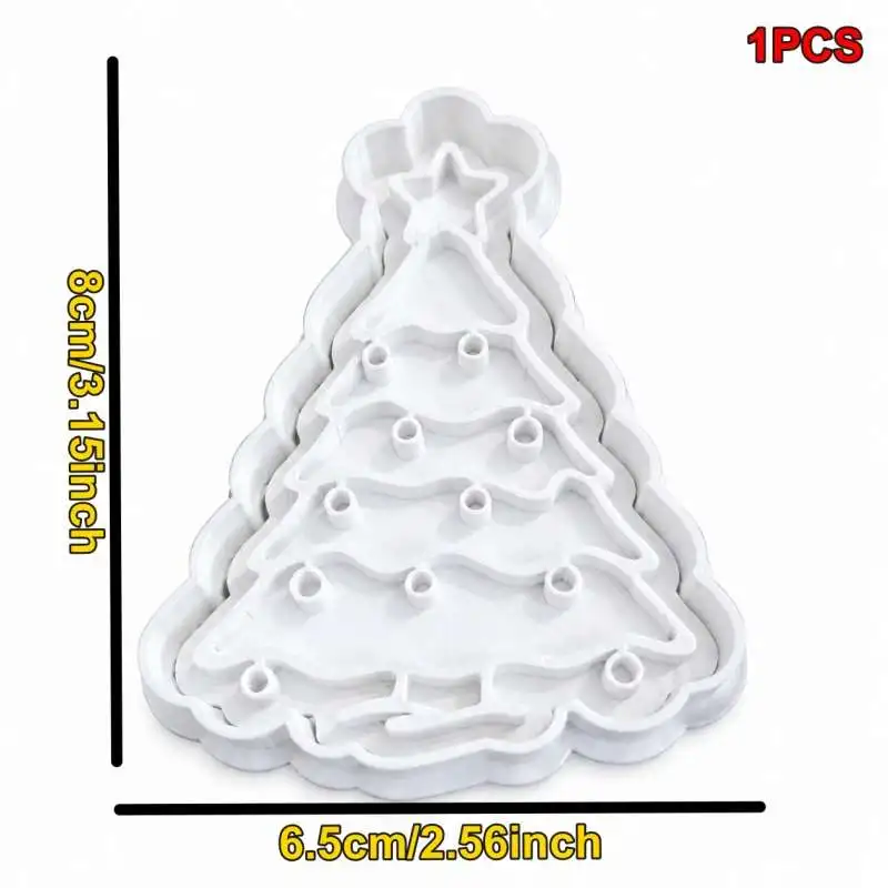 Xmas Tree Shape Biscuit Pottery Cutter Handmade Clay Dough Cutting Tool Cookie Mold For Baking Craft Art Making Project