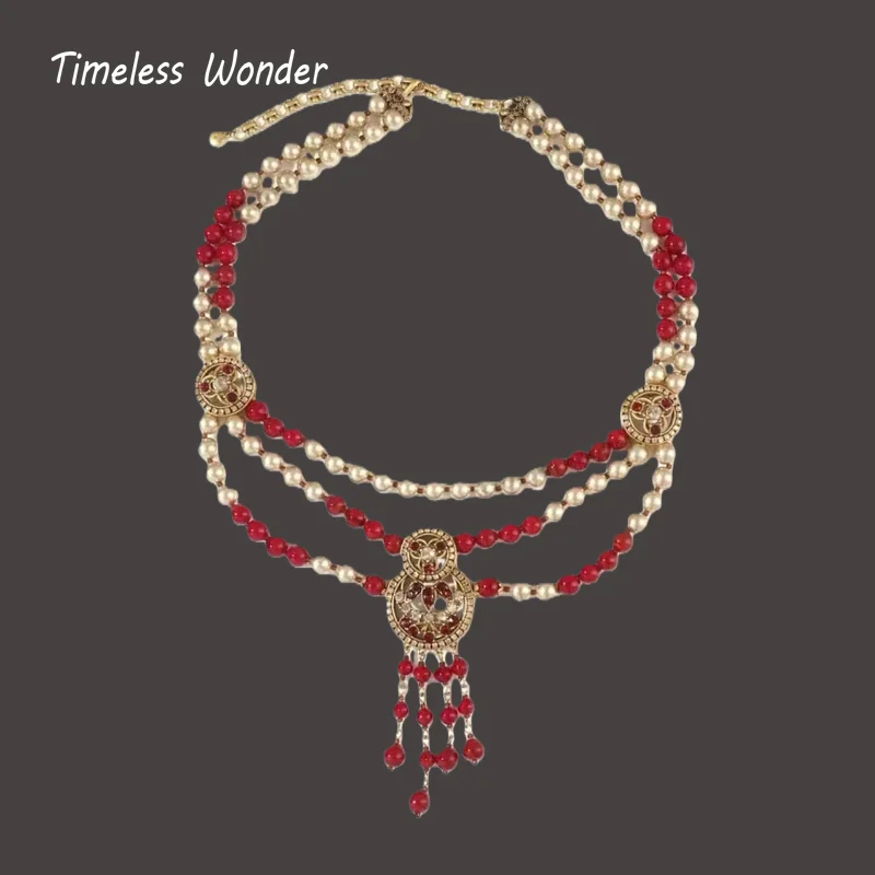 

Вневременное чудесное необычное ожерелье из бисера с цирконием, серьги на пуговицах, женский дизайнерский комплект ювелирных изделий, модный редкий китайский стиль 4612