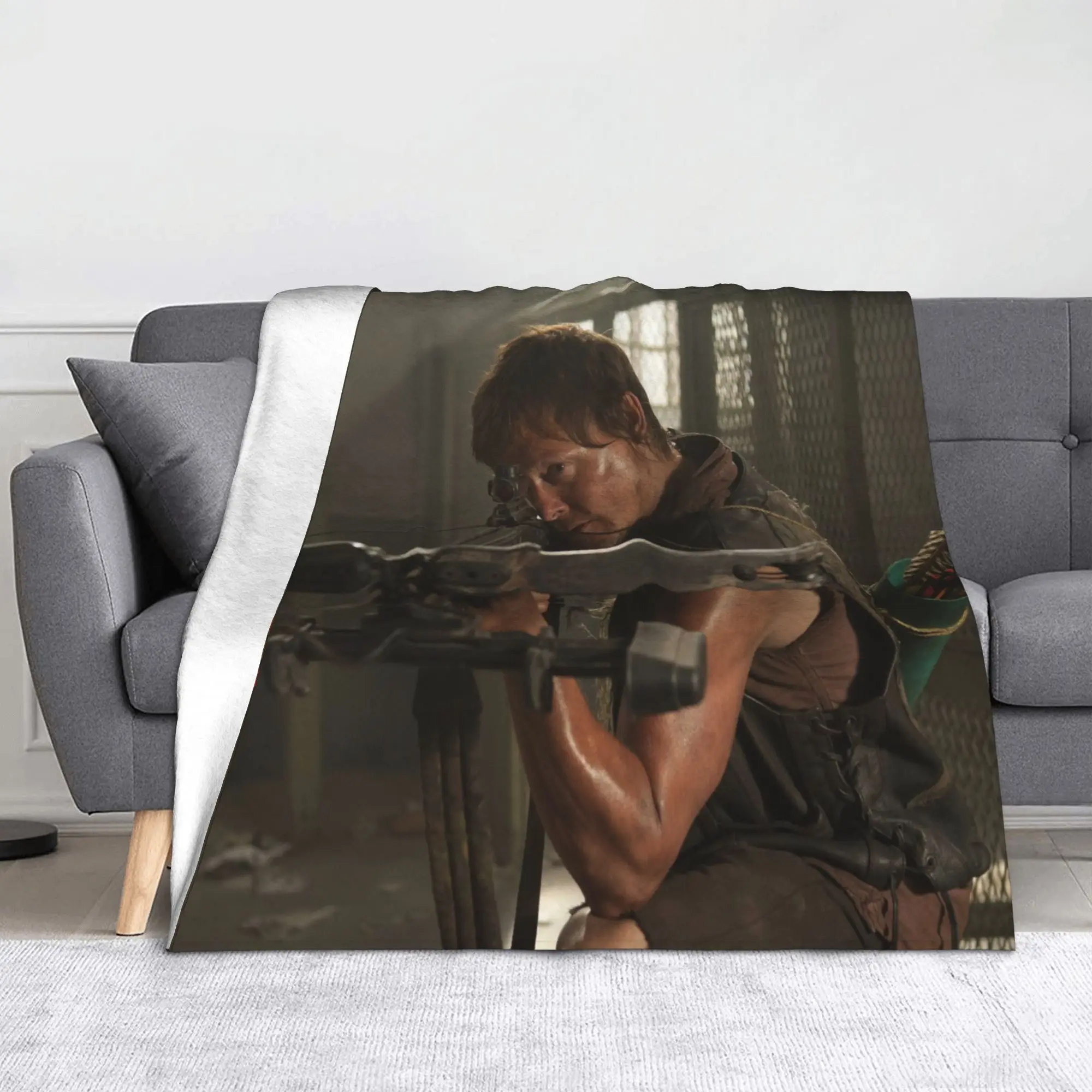 The Walking Dead Blanket Horror Daryl Dixon Wool Throw Blankets Airplane Travel Printed Soft Warm Bedspread