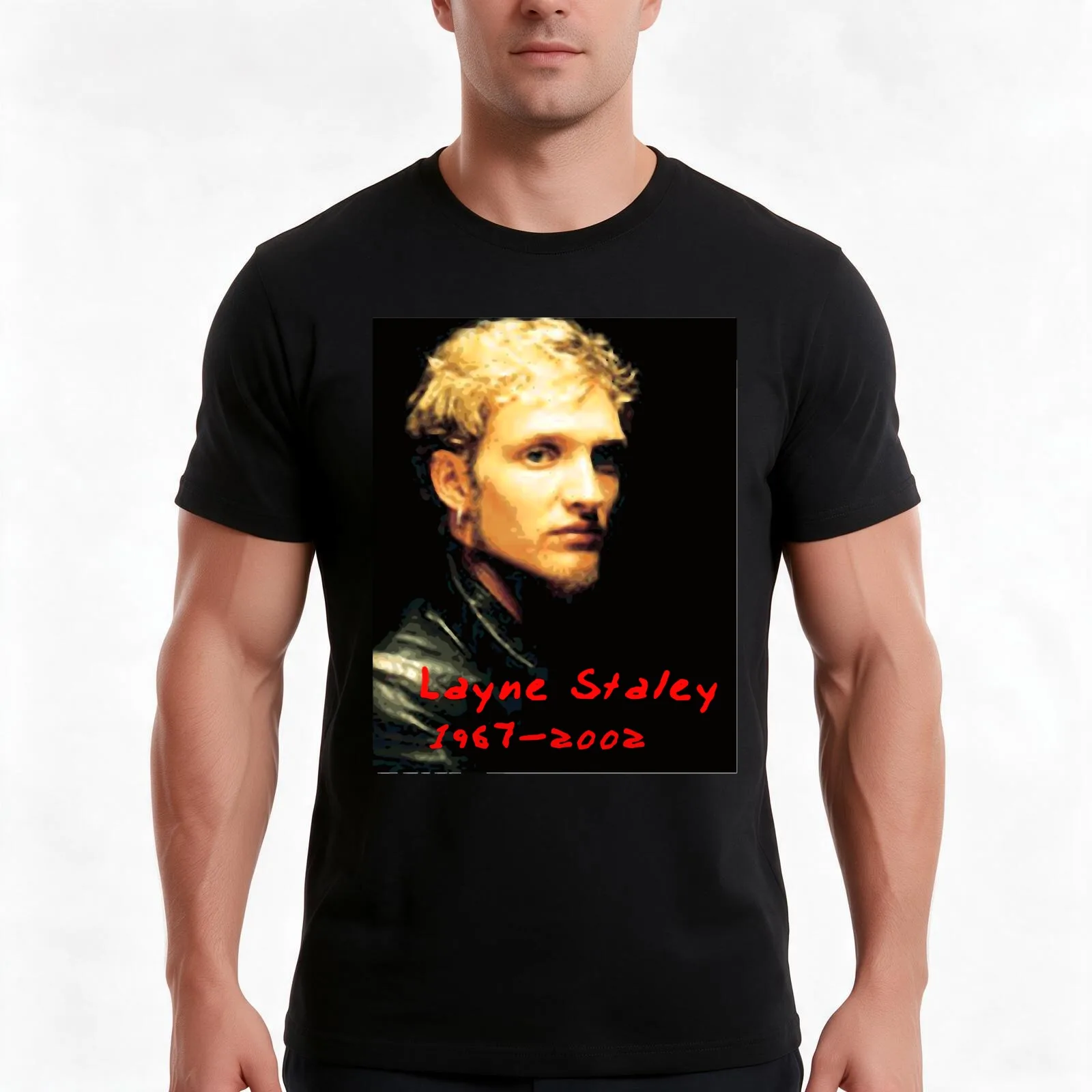 Image Layne Staley Classic essentiel T-Shirt Summer Casual Cotton Tee Oversized Streetwear Tops Vintage Graphic Print