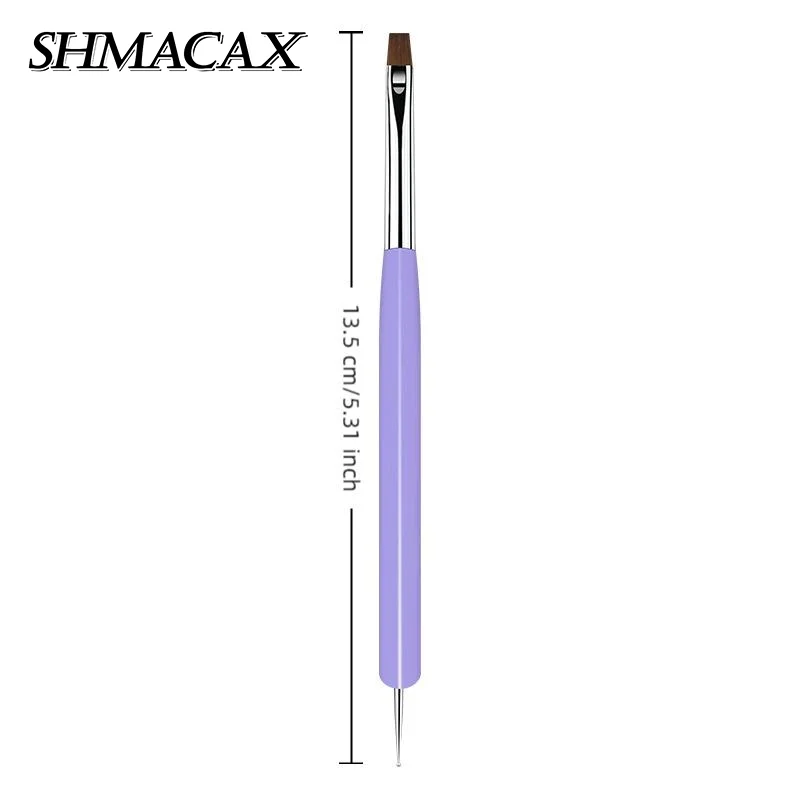 6 قطع لون الحلوى مسمار الفن فرش اللوحة مسمار تصميم القلم التفاصيل فرشاة العلاج بالضوء هلام القلم الرسم أداة مانيكير القلم