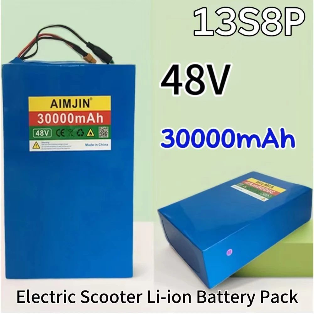 

48V 30Ah 13S8p Lithium Battery Pack 1000W E-bike Electric Bicycle Batteries With 50A BMS