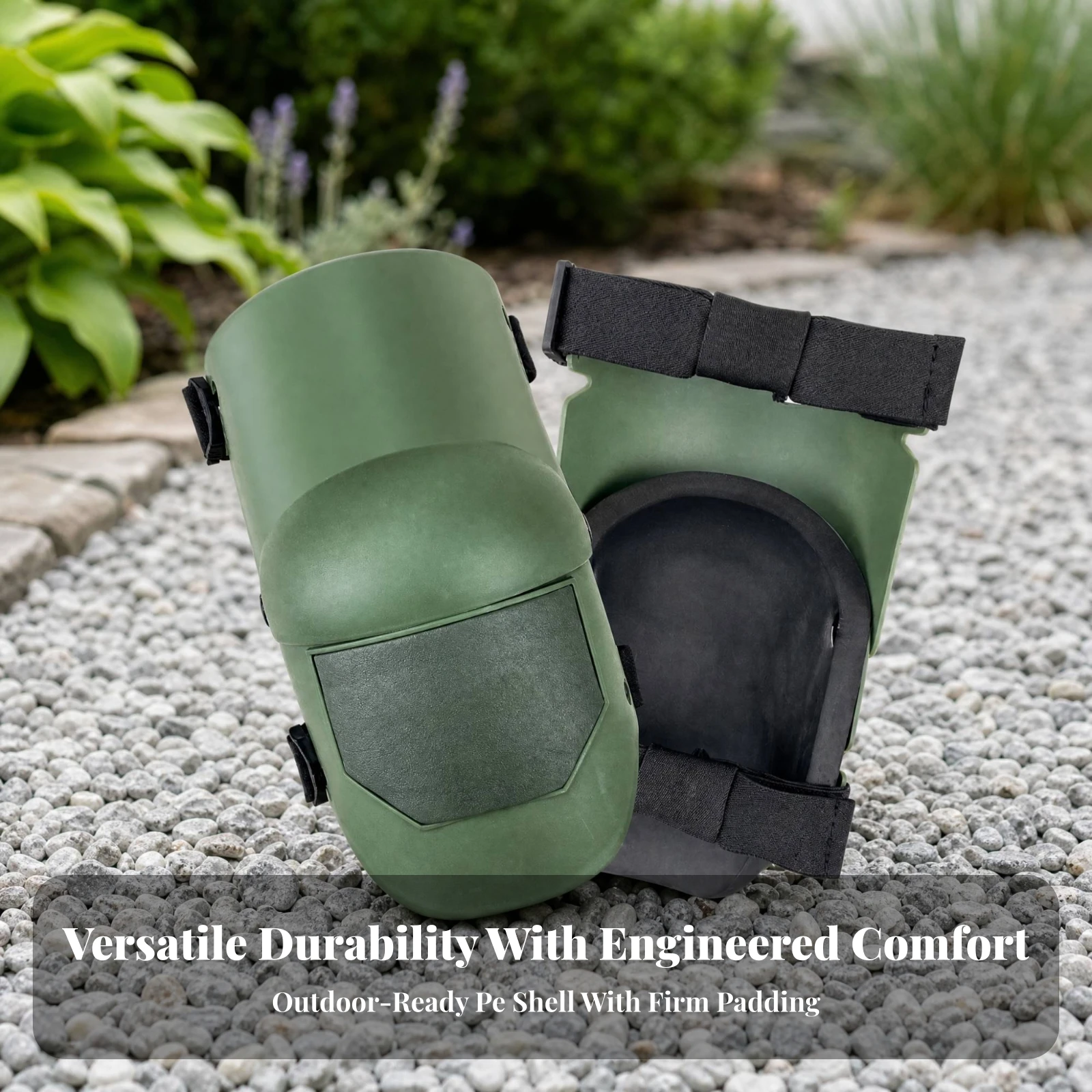 Molded TPE Shell Knee Pads Adult Adult Knee Pads with Adjustable Straps Safeguarding Gear Shock Absorbing Lightweight