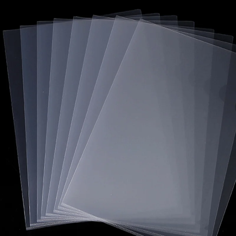 10pcs L-Type A4 Folder Monolithic Folder File Protective Cover Transparent File Envelope Folder